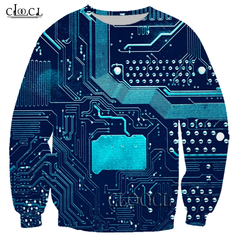 

HX Electronic Chip 3D Print Men Women Sweatshirt Fashion Hip Hop Long Sleeve Outerwear Harajuku Tracksuit Tops Drop Shipping