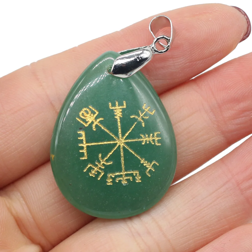 Подвеска с натуральными камнями в форме капли 25 х35 мм | Подвески