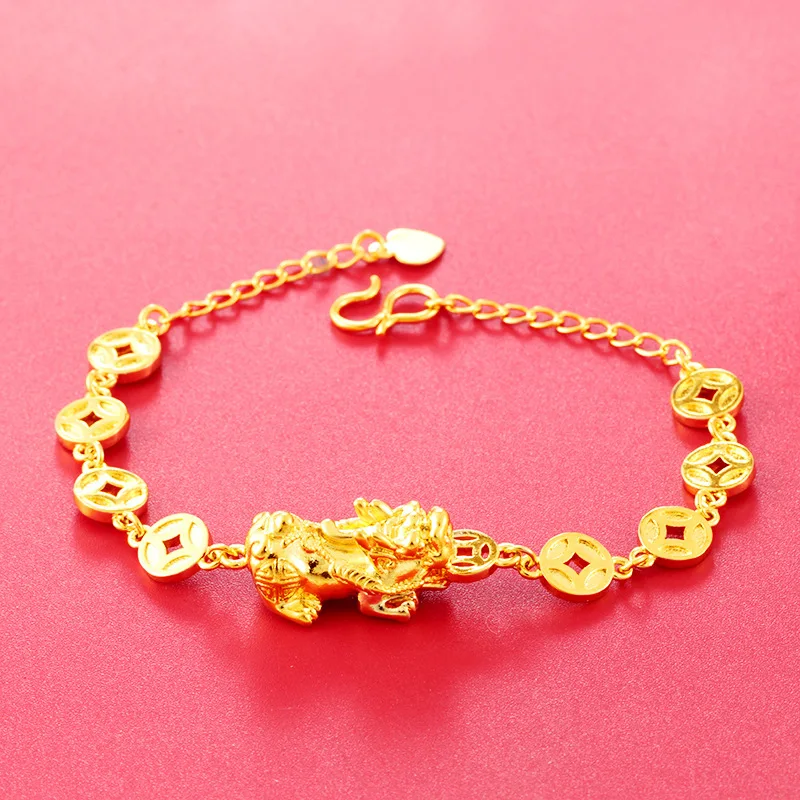 

Ювелирные украшения для женщин 18K золото Богемия Юбилейная цепочка и звенья браслеты желтое золото изменяемый роскошный браслет с животными для женщин