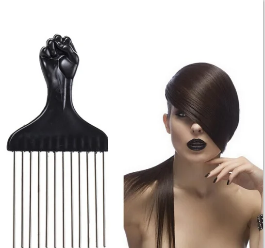 Гребешок с редкими зубьями Сталь афро гребень вьющихся волос расческа для вилка