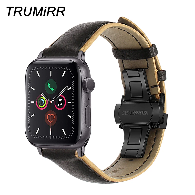Ремешок из натуральной кожи для iWatch Apple Watch 38 мм 40 42 44 Series 5 4 3 2 1|Ремешки часов| |
