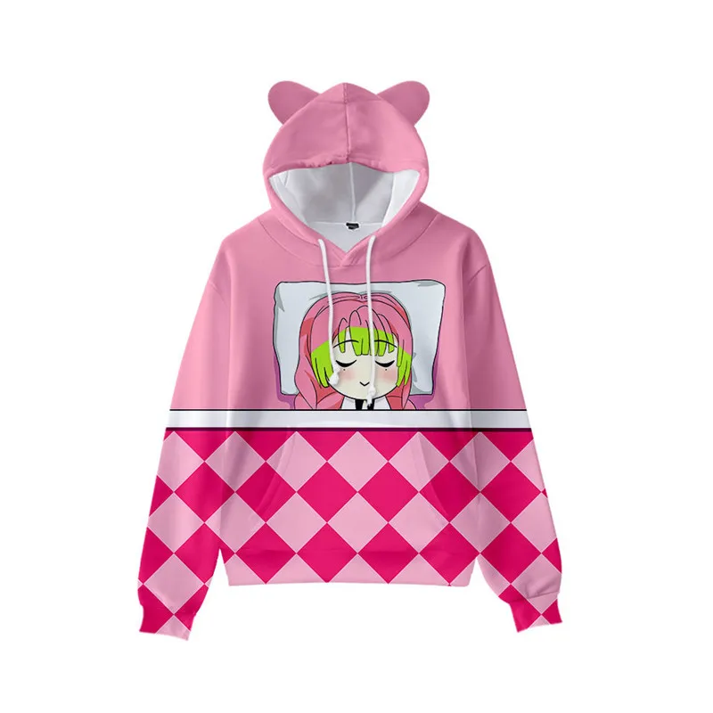 

Kamado Nezuko Hoodie Cute cat-ear Anime Demon Slayer Cosplay Hoodies Pink Sweatshirts kawaii for women girls funny Sweater teens