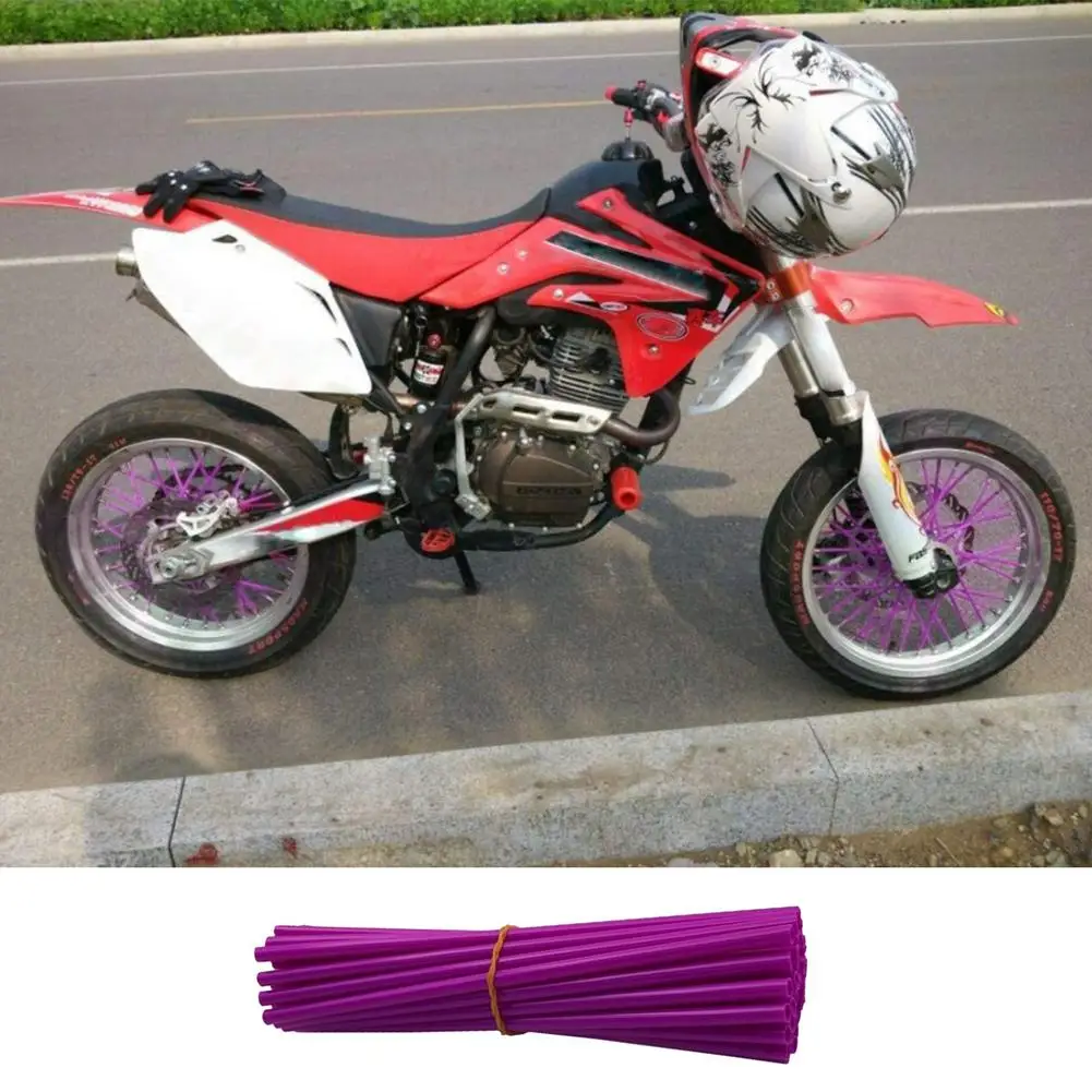 

72Pcs Bike Wheel Spoke Wrap Cover Motorcycle Tire Spoke Plastic Sleeves Length 24cm Diameter 0.6cm Motorcycle Decoration