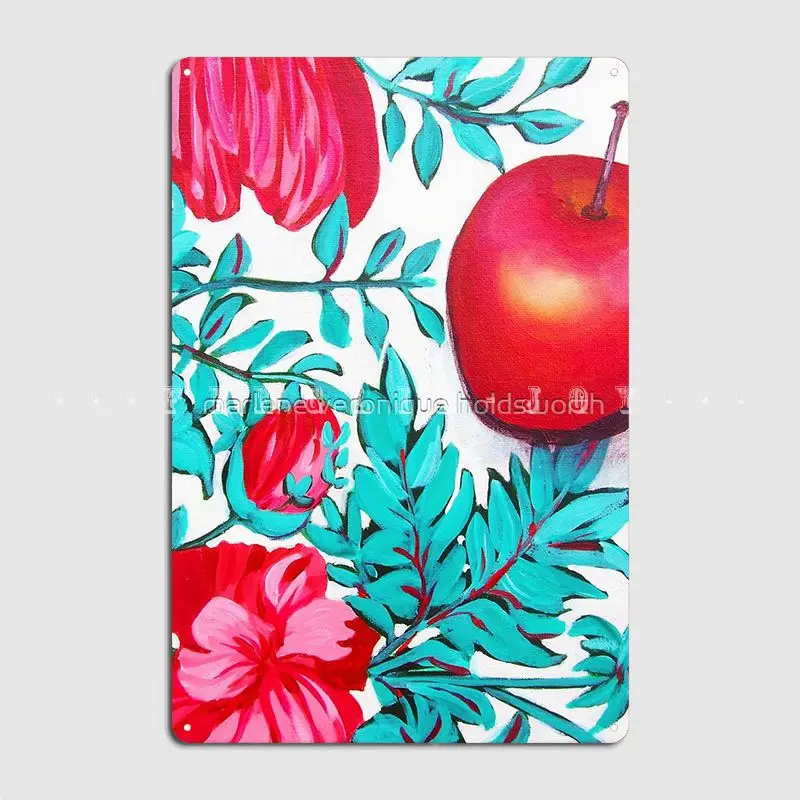 

Роза яблоки металлический знак паб клуб бар создание стен декор оловянные знак плакаты