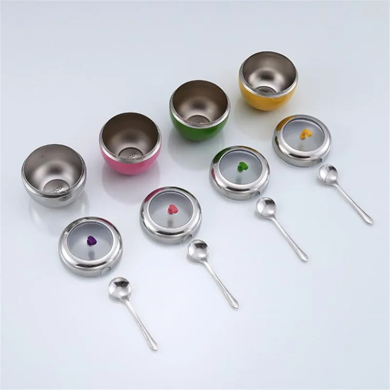 Spice Boxes Cooking Tools Colorful Apple Shape Kitchen Accessories Stainless Steel Seasoning Box Jar Storage Containers | Дом и сад