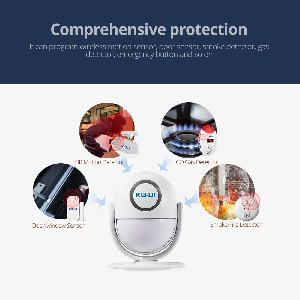 KERUI 120dB Домашняя безопасность PIR сигнализация движения дверной звонок охранный Датчик Детектор Добро пожаловать дверной звонок хост wifi сигнализация