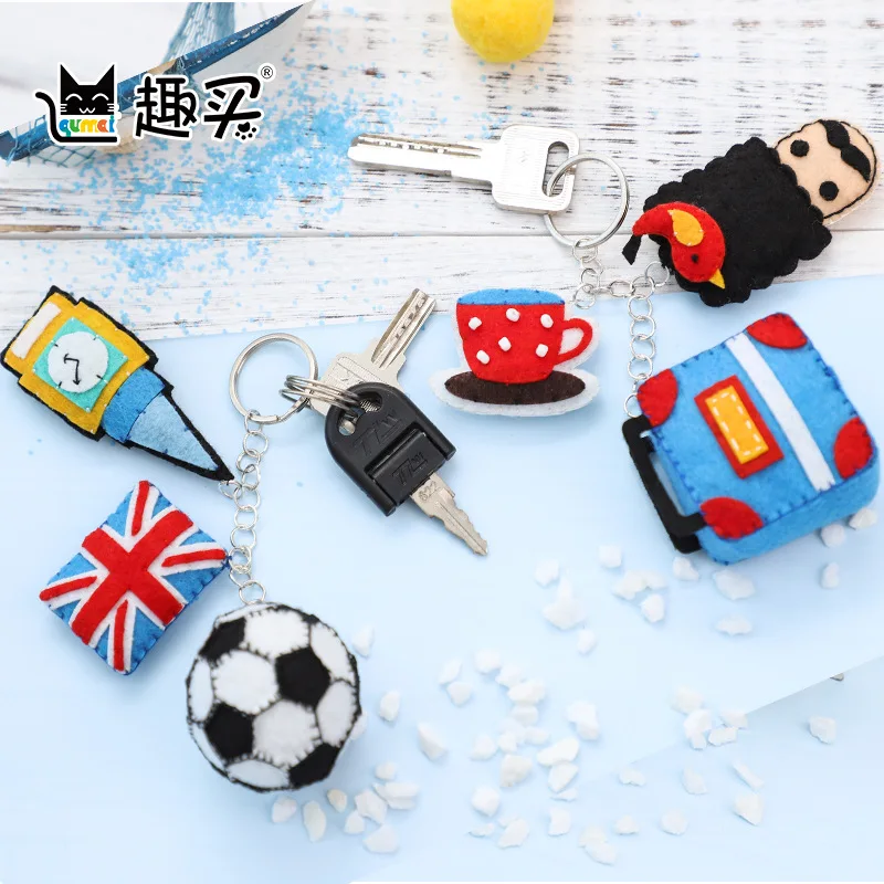 2 шт ключ кольцо орнамент простой Войлок DIY Материал посылка ручной швейной иглы