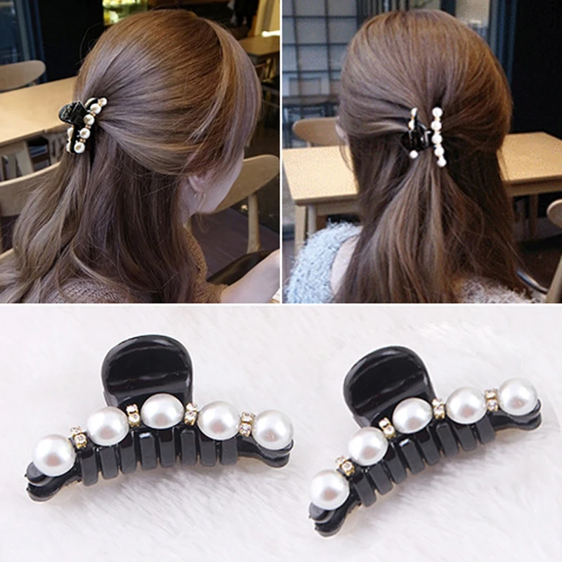 

Hair Claw Clip Clamps for Women Ladies Hairpins Hairgrips Headwear Hair Accessories Elegant Fashion Pearl Crystal Barrettes