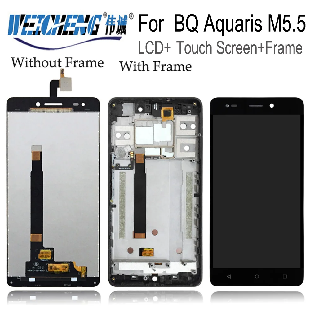 WEICHENG For BQ Aquaris M5.5 LCD Display Touch Screen Mobile Phone Digitizer Assembly Replacement+Free Tools | Мобильные телефоны и