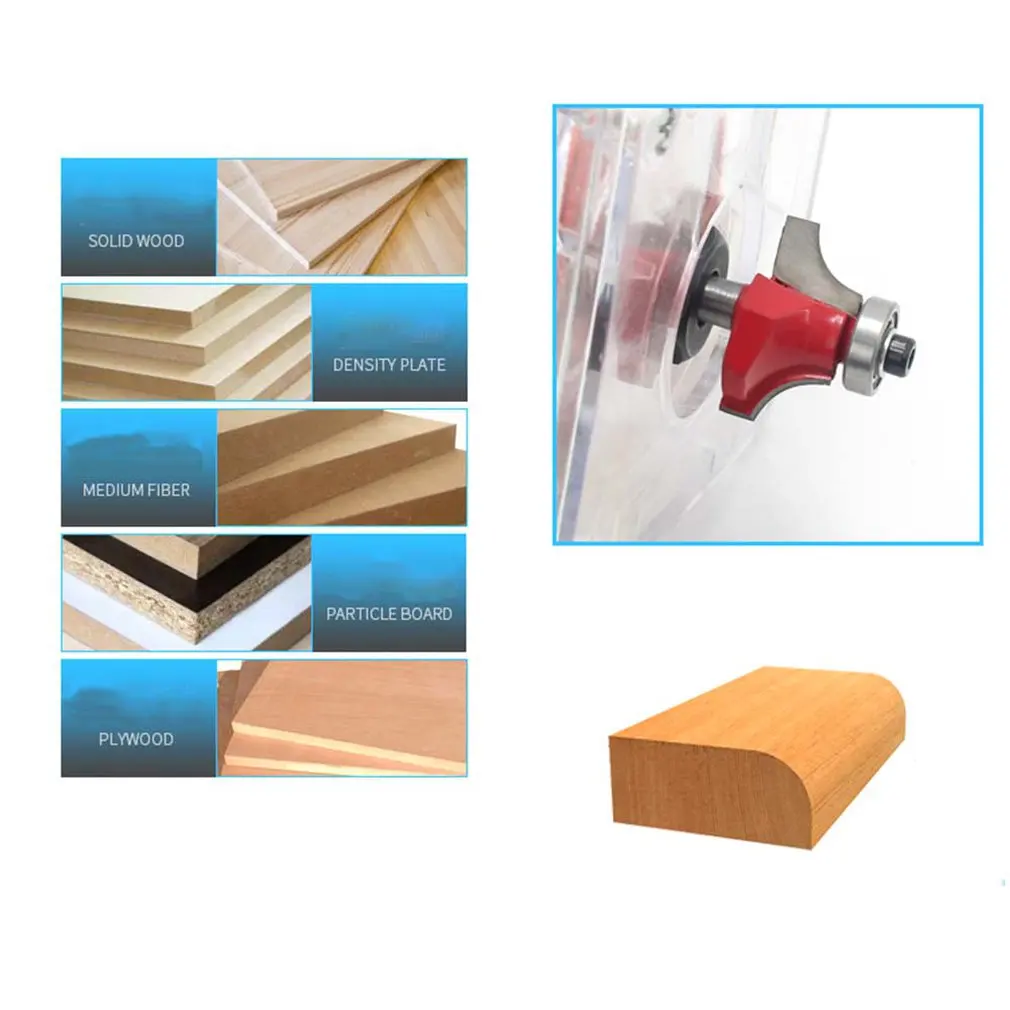 Деревообрабатывающий фрезерный резец с подшипником Круглый угловой карбидный