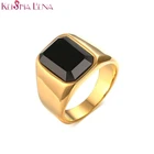 Keisha Lena кольца c черным камнем для Для мужчин ювелирные изделия из золота Цвет Для мужчин серебряное кольцо гравировка имени Bestfriend подарок Прямая доставка