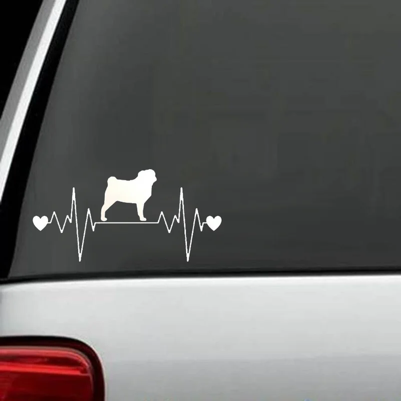 20 3 см * 7 8 мопса сердцебиение спасательный круг окно бампер автомобиля Наклейка