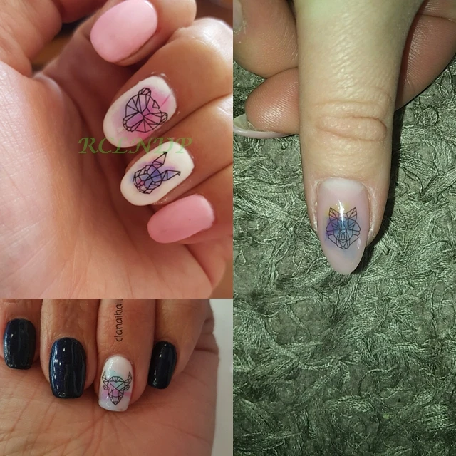 Наклейка на воду для слайдер украшения ногтей акварельные чернила крупного