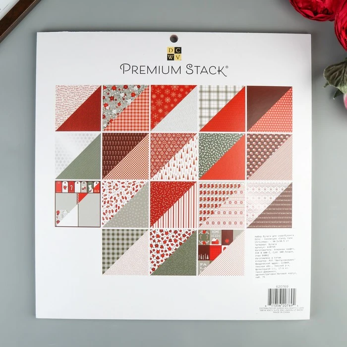 Набор бумаги для скрапбукинга DCWV - Коллекция Candy Cane Christmas 30.5х30.5 см 4735343 купить по