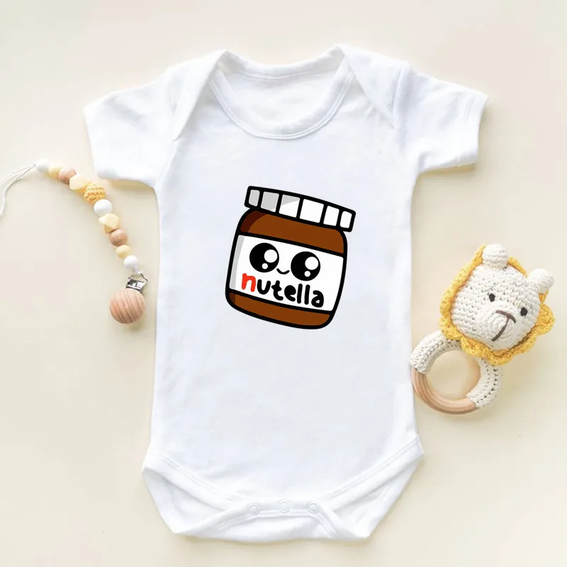 Детский комбинезон с коротким рукавом мультяшным принтом