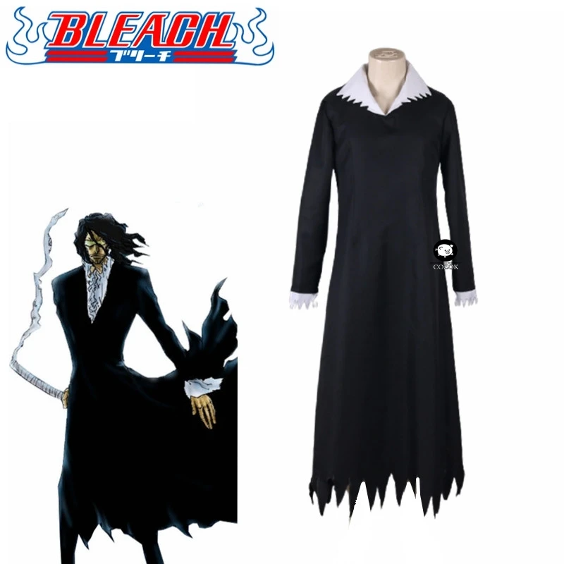Аниме отбеливатель Zangetsu Черное Длинное Пальто Косплей костюмы любой размер