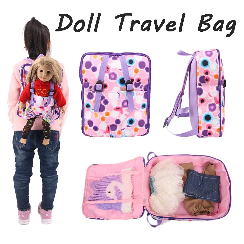 

Doll Travel Bag Backpack Fit 18Inch American&43CM Reborn Born Baby Doll Clothes Accessories Nenuco Ropa Generation Girl DIY Toys