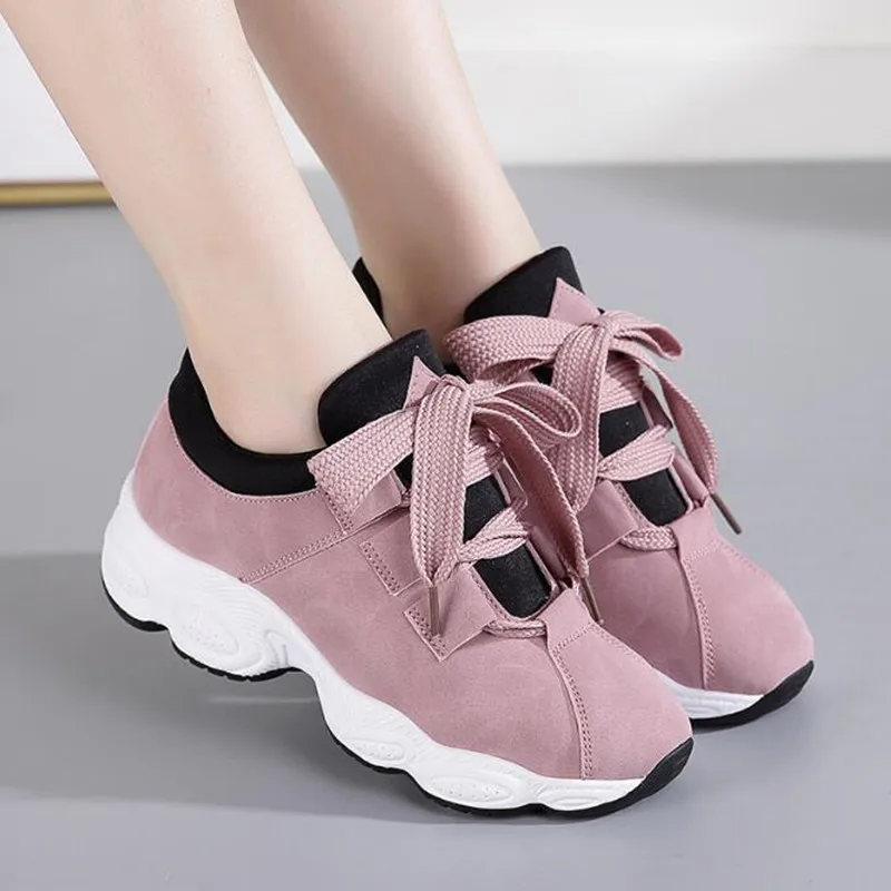 

Women Flat Sneakers Breathable Lace up Canvas Vulcanize Shoes Woman tenis feminino Chaussure Femme Platform Shoes