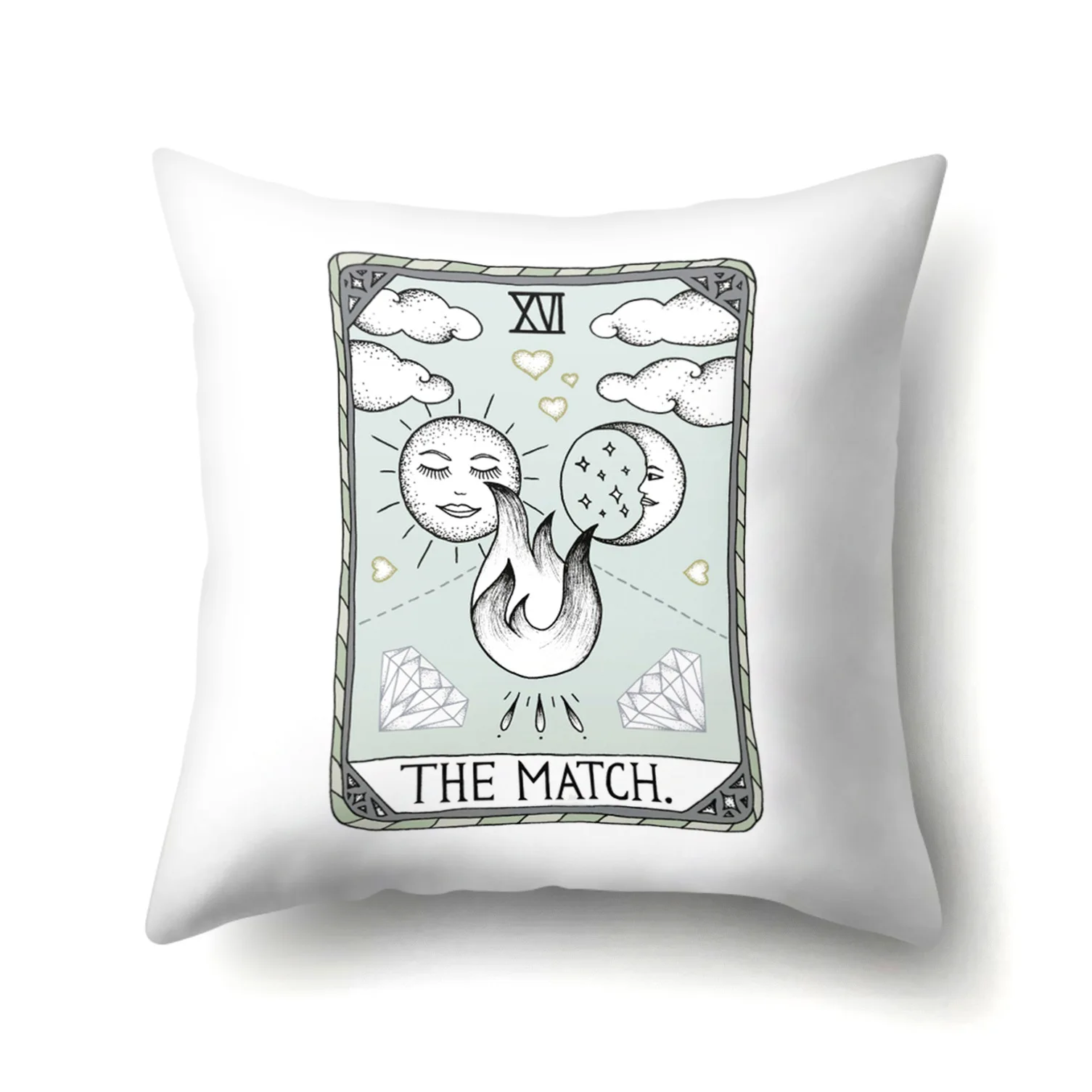 Креативный чехол для подушки Таро домашний декор полиэстер белый дивана