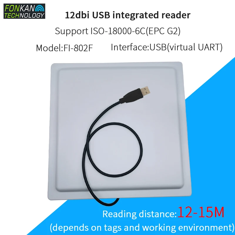 FONKAN ISO 18000 6C(EPC G2) УВЧ rfid интегрированный считыватель с 12dbi антенной USB интерфейс для