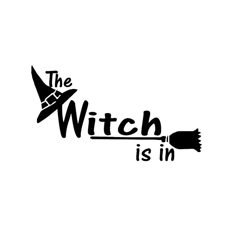 

Car Sticker Witch The with Is In Halloween Decal Cars Accessories Creative PVC Window Decoration Waterproof Sunscreen Decals