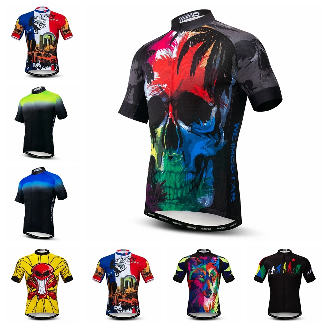

2021 Cycling Jersey Men Bike Road MTB bicycle Clothing Summer Maillot Mountain Road Racing Top Ropa Ciclismo Shirt Skull Red