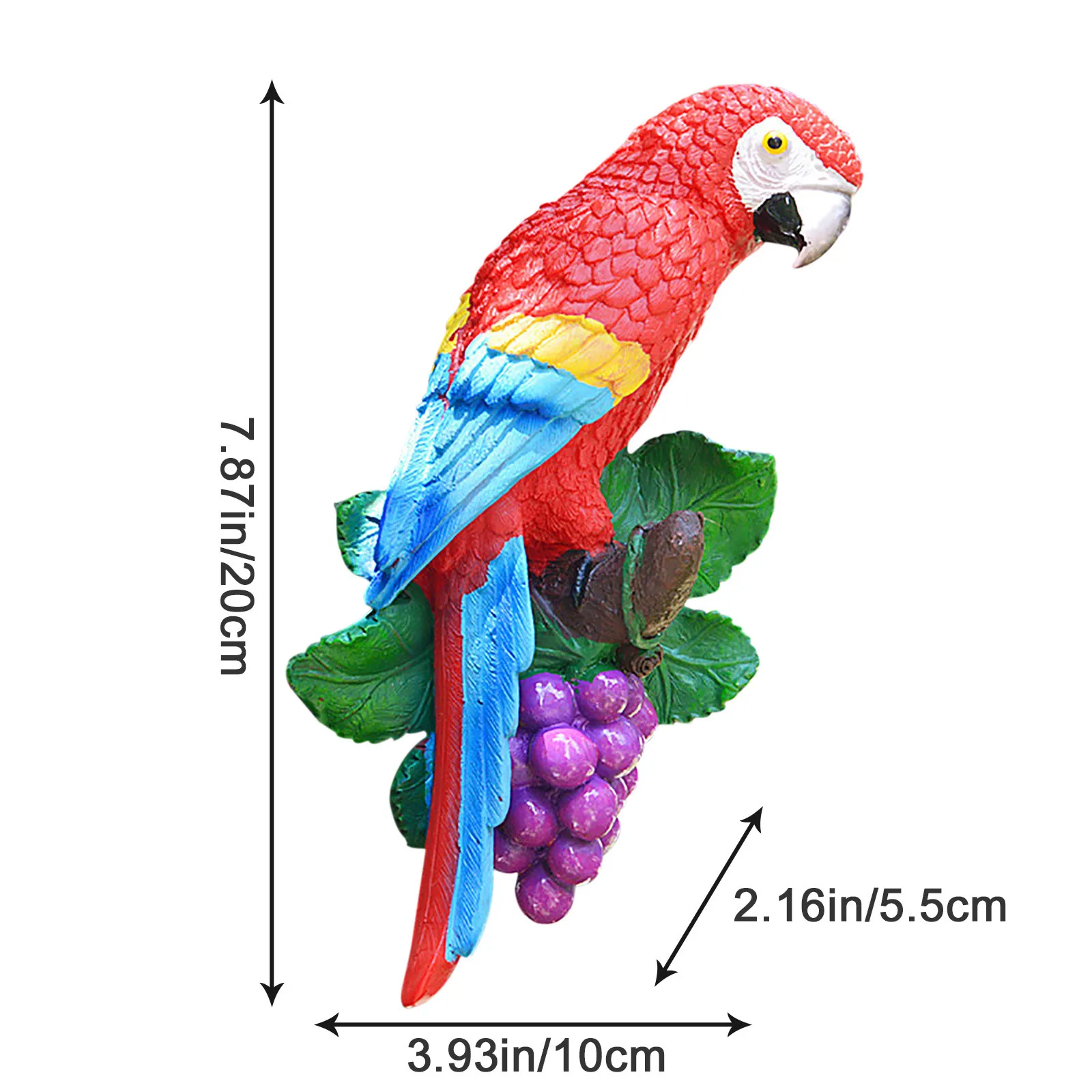 

30@ Cute Parrot Hook Home Decoration Gardening Landscape Sculpture Resin Crafts Home Outdoor Decorative Kids Gift