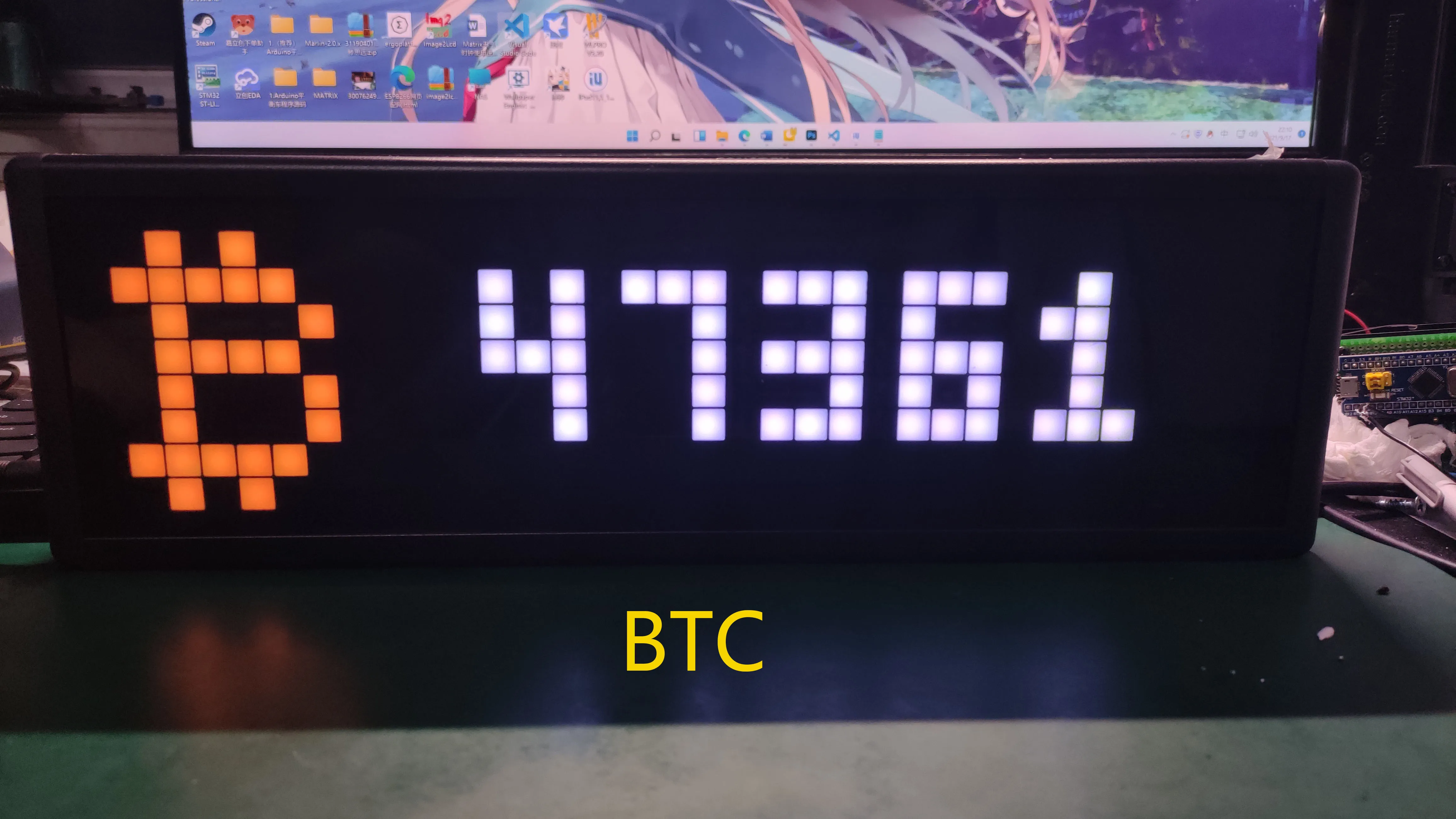 Цифровой дисплей для рынка валют Esp8266 Ws2812b криптовалюты в режиме реального