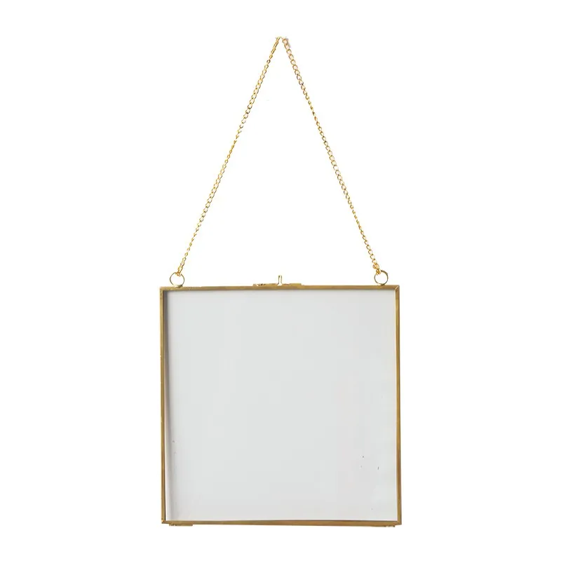 Скандинавская Золотая латунная подвесная фоторамка настенная фигурка для