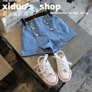 2020 summer clothing Boy girl baby children kids Button cowboy Denim shorts trousers Good quality comfortable clothes