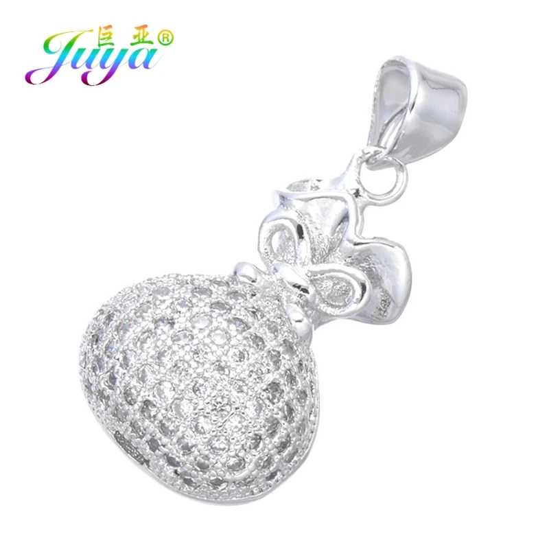 White Gold Juya микро проложить Циркон Краб Микки Звезда Бабочка слон кошелек украшения с перьями для женщин девочек Мода подвеска для изготовления ожерелья - Окраска металла: White Gold