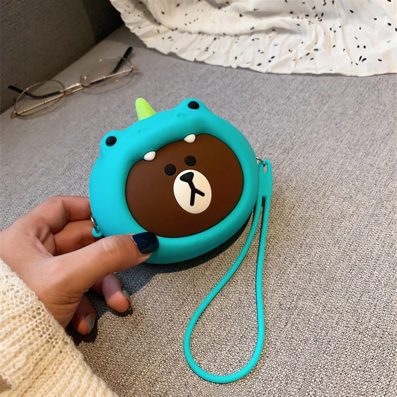 Модные женские кошельки с героями мультфильмов Kawaii, силиконовая коробка для хранения косметики, сумка для монет, модный кошелек, детские подарочные наушники, SD, TF карты, сумка - Цвет: AA15