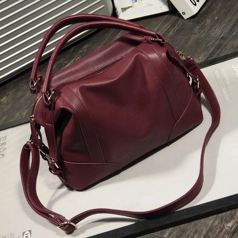 

Bags of Women 2021 New Women's Bag PU Leather Handbag Travel Diagonal Bag Solid Color Shoulder Bag Women Bags