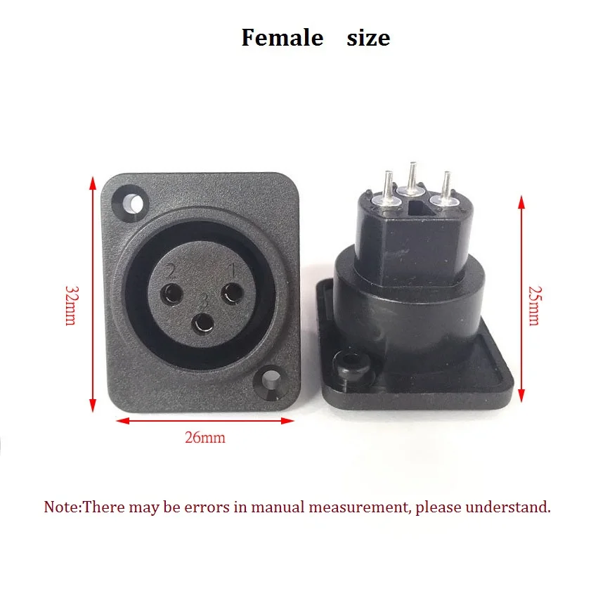 3 контактный Штекерный разъем XLR пластиковые квадратные медные ножки для