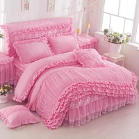 3 pcs lace duvet cover fashion design soft comfortable korean version plus size quilt cover kingqueen size luxury bedding sets