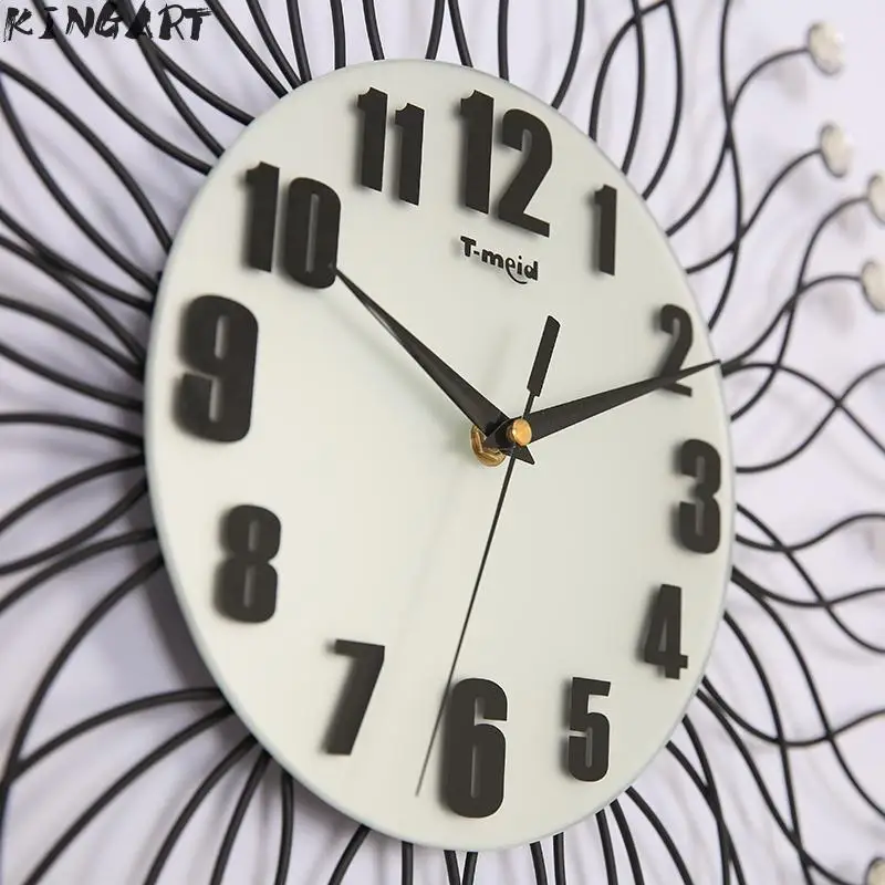 Большие настенные часы 85 см металлические большие бесшумные для гостиной