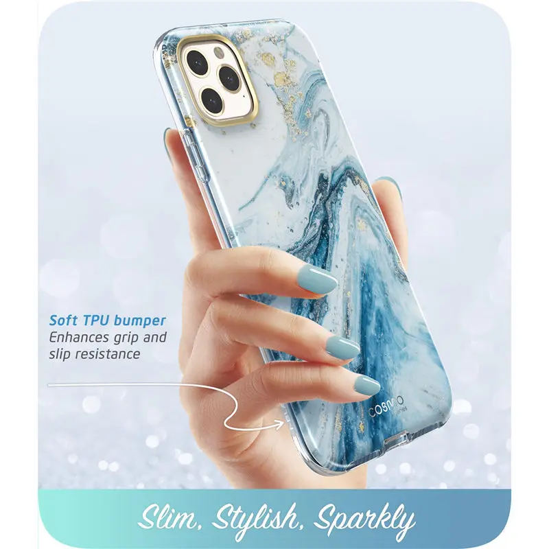 i blason for iphone 11 pro max case 6 5 inch 2019 cosmo full body glitter marble bumper case with built in screen protector free global shipping