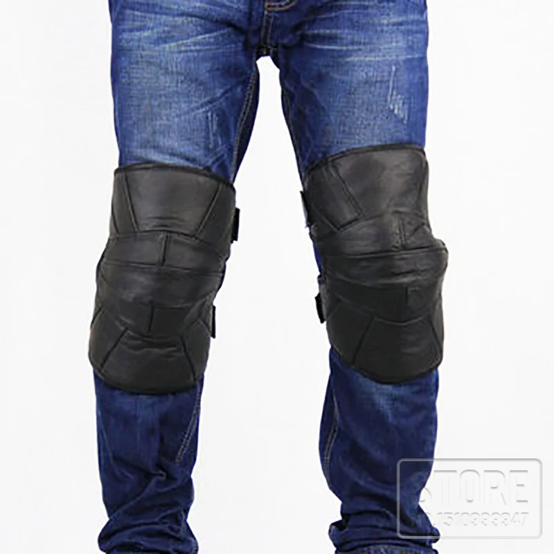 Мотоциклетные утолщенные кожаные наколенники зимние теплые ветрозащитные для