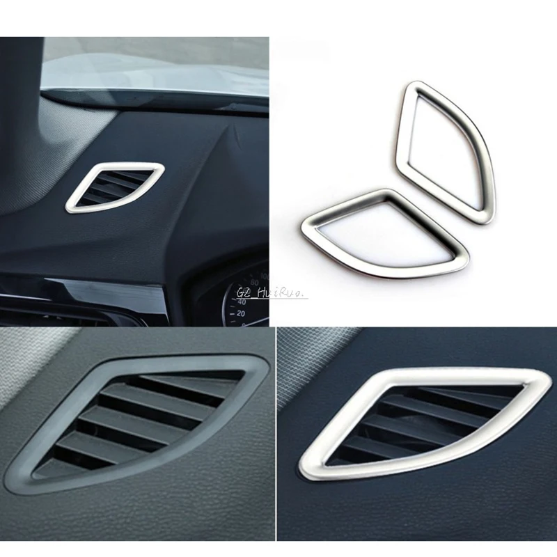 

For BMW X1 F48 2016 2017 ABS electroplating Silver Interior Front Air Outlet Cover Trim 2PCS