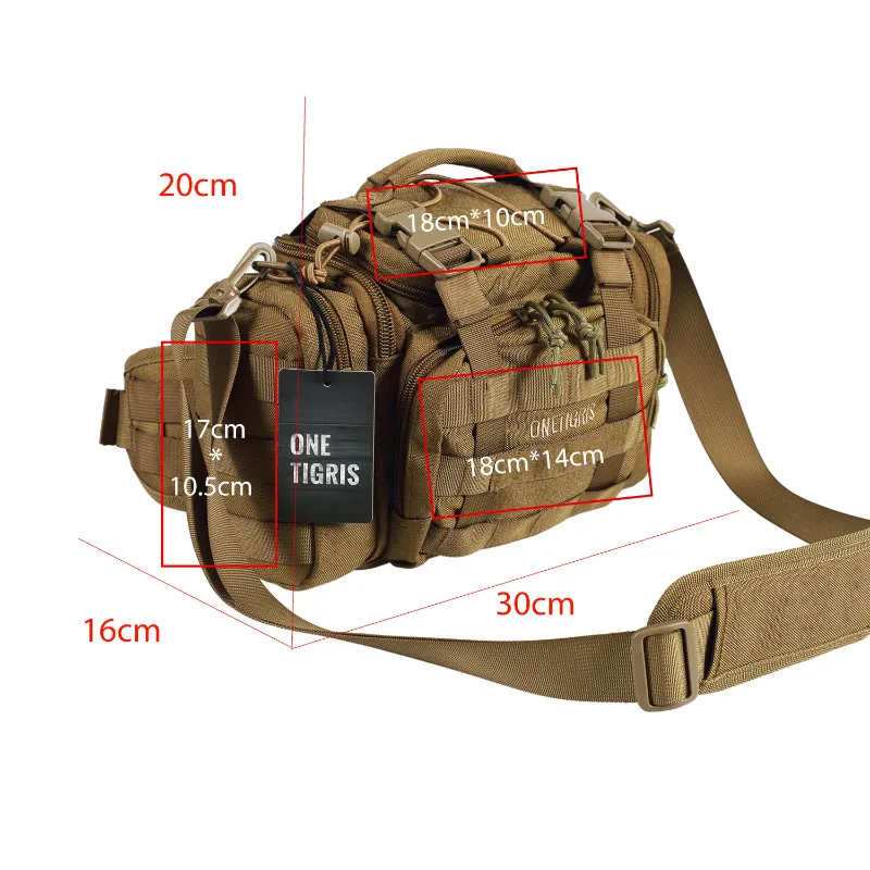 Поясная Сумка OneTigris тактическая для охоты с ремнем на плечо|bag pack|bag pack for menbags heavy duty