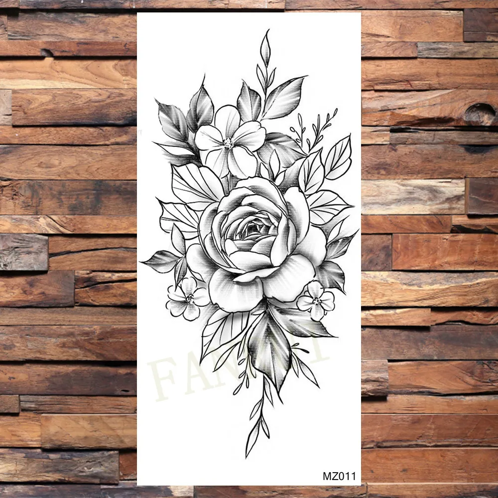 Поддельные временные татуировки для взрослых женщин - реалистичные татуировки гангстера, маскированных девушек, на ногах и руках красоты, татуировки черной смерти, черепа AK47.