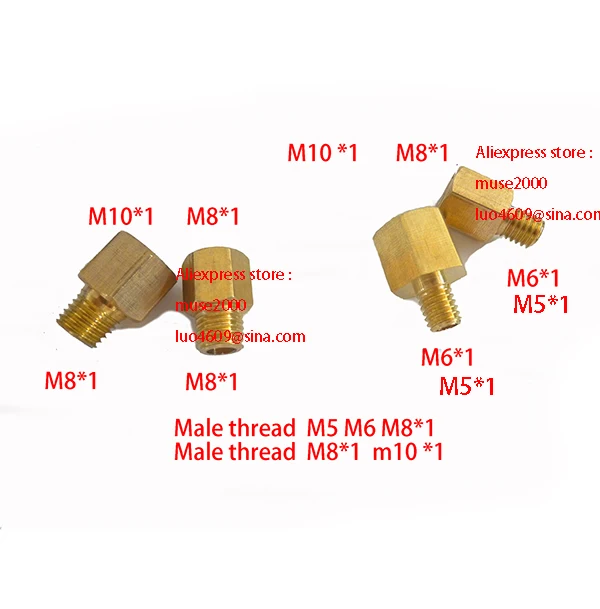 Переходник с внутренней резьбой M8 M10x1 переходник из латуни в штекер M5 m6 m8 x1