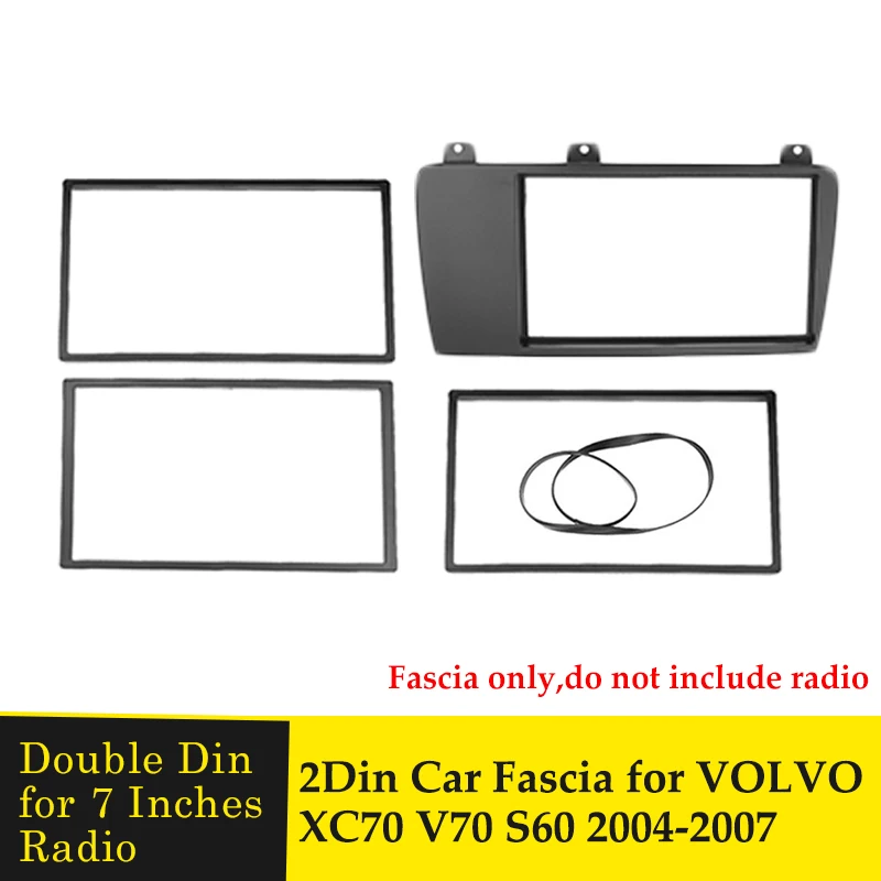 Panel de Radio estéreo de doble Din para coche, Marco embellecedor de placa, CD, DVD, bisel de Audio para Volvo XC70, V70, S60, 2004-2007
