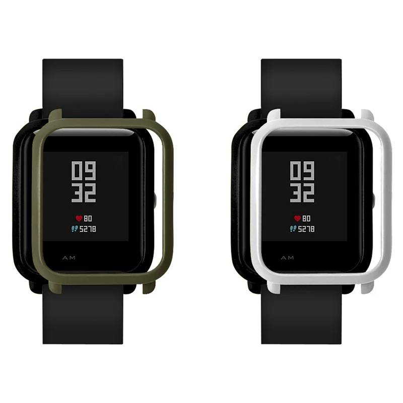 2 шт. защитный чехол для смарт часов тонкая рамка ПК Huami Amazfit Bip Youth Watch армейский