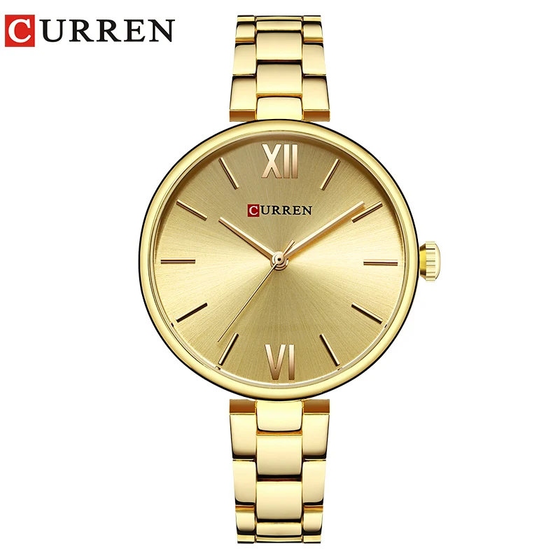 gold CURREN новые роскошные повседневные аналоговые кварцевые часы женские наручные часы модные часы женские часы Relogio Feminino reloj mujer - Цвет: gold