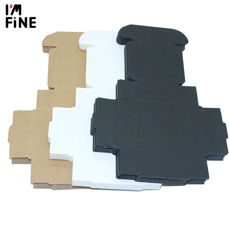 19 размеров белый/черный/коричневый картон мини-подарочная коробка сделай сам из