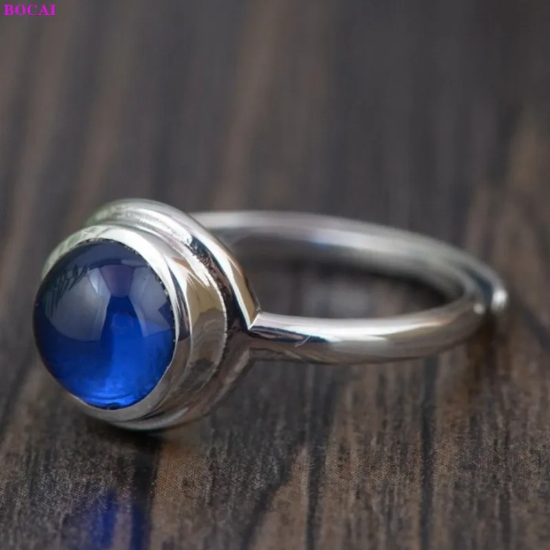 Женское кольцо из серебра 925 пробы с синим корундом | Украшения и аксессуары