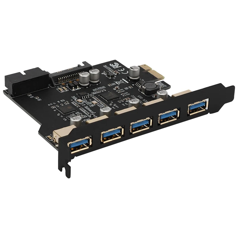 PCI-E к USB 3 0 19-Pin 5 портов PCI Express карта расширения адаптер SATA 15Pin разъем с драйверами CD