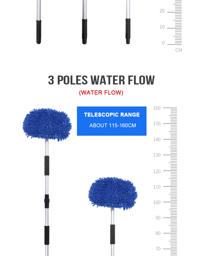 Car Wash Brush Cleaning Mop Chenille Broom Water Flow Windows Squeegee Telescoping Handle Foam Bottle Car Accessories Xammep