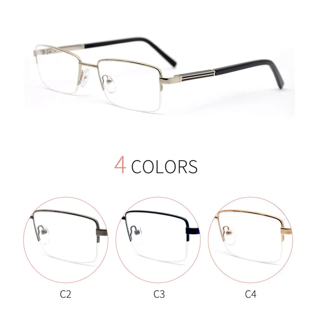 

LUCIDIE 2020 Fashion Men Square Eyeglasses Metal Half-frame Glasses for Women Anti Blue Ray Computer Spectacles Myopia Eyewear